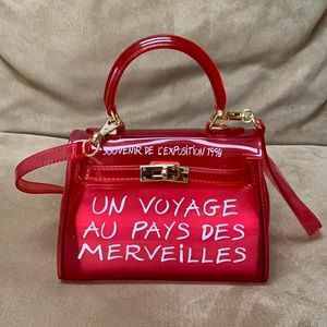 Pink mini transparent pocketbook